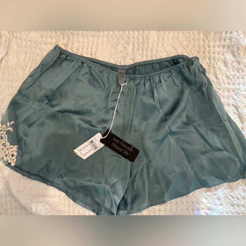 Intimissimi Teal Silk Pajama Shorts
